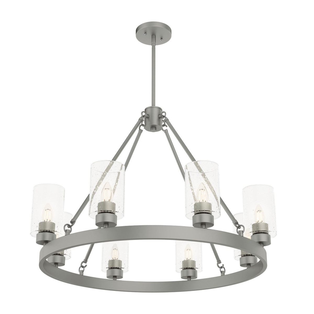 Hunter Hartland 8-Light Matte Gray Transitional Led Chandelier
