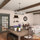 Hunter Hartland 8-Light Matte Gray Transitional Led Chandelier