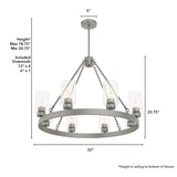 Hunter Hartland 8-Light Matte Gray Transitional Led Chandelier