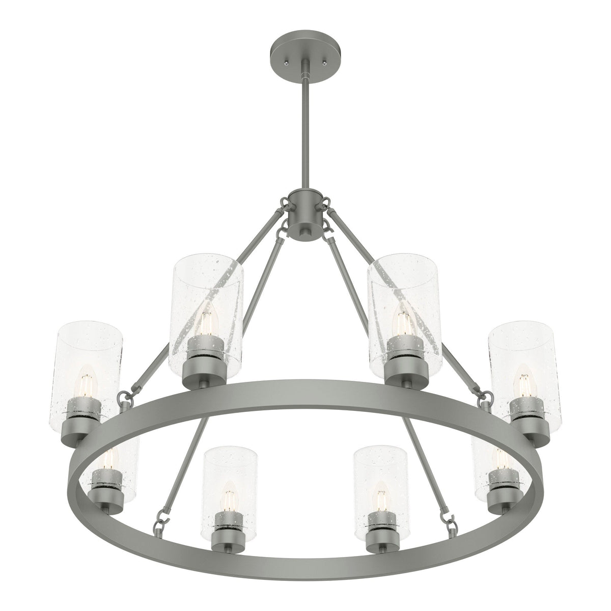 Hunter Hartland 8-Light Matte Gray Transitional Led Chandelier