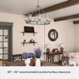 Hunter Hartland 8-Light Matte Gray Transitional Led Chandelier