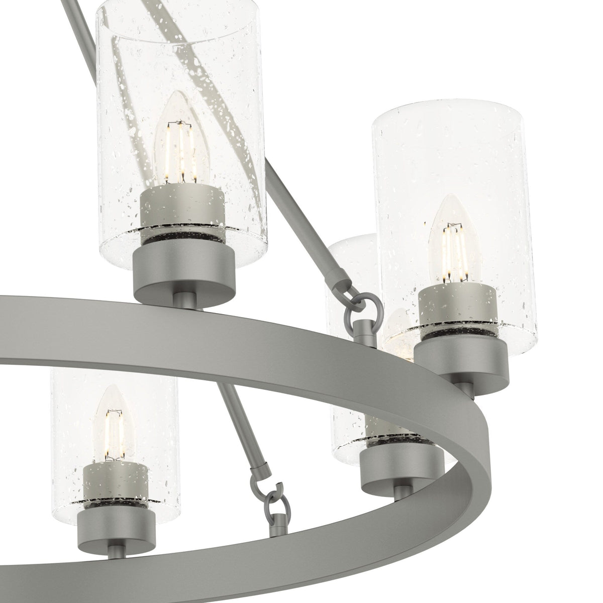 Hunter Hartland 8-Light Matte Gray Transitional Led Chandelier