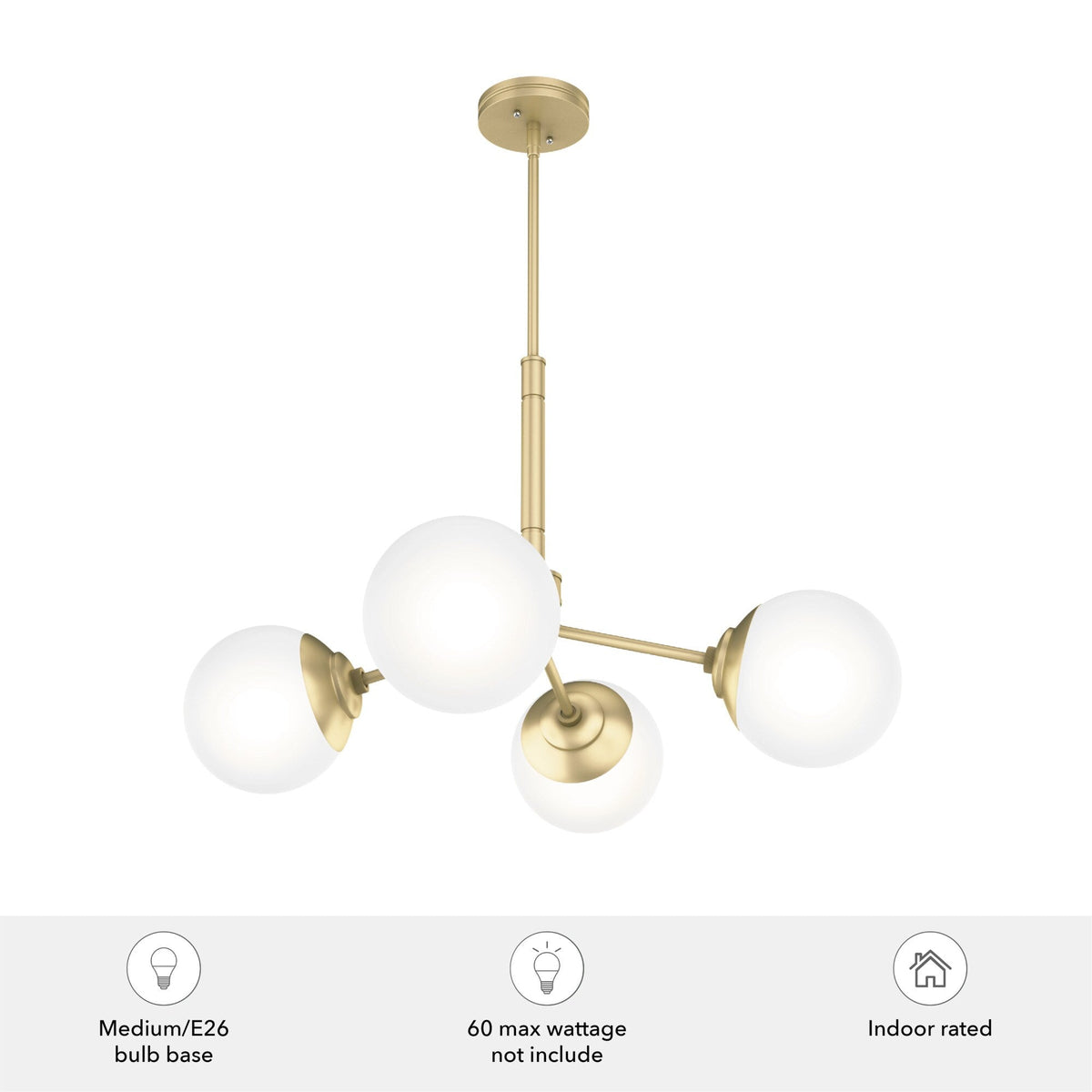 Hunter Hepburn 4-Light Matte Glam Led Chandelier