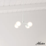 Hunter Hepburn 4-Light Matte White Glam Led Chandelier