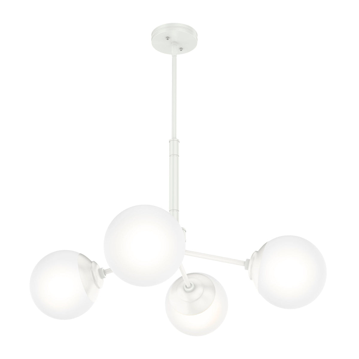Hunter Hepburn 4-Light Matte White Glam Led Chandelier