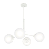Hunter Hepburn 4-Light Matte White Glam Led Chandelier
