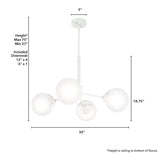 Hunter Hepburn 4-Light Matte White Glam Led Chandelier