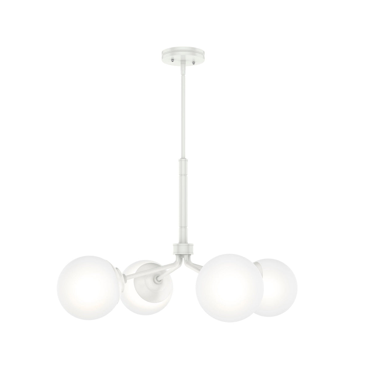 Hunter Hepburn 4-Light Matte White Glam Led Chandelier