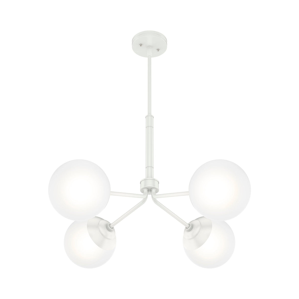 Hunter Hepburn 4-Light Matte White Glam Led Chandelier