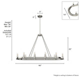 Hunter Saddlewood 10-Light Brushed Nickel Transitional Led Bare Bulb Chandelier