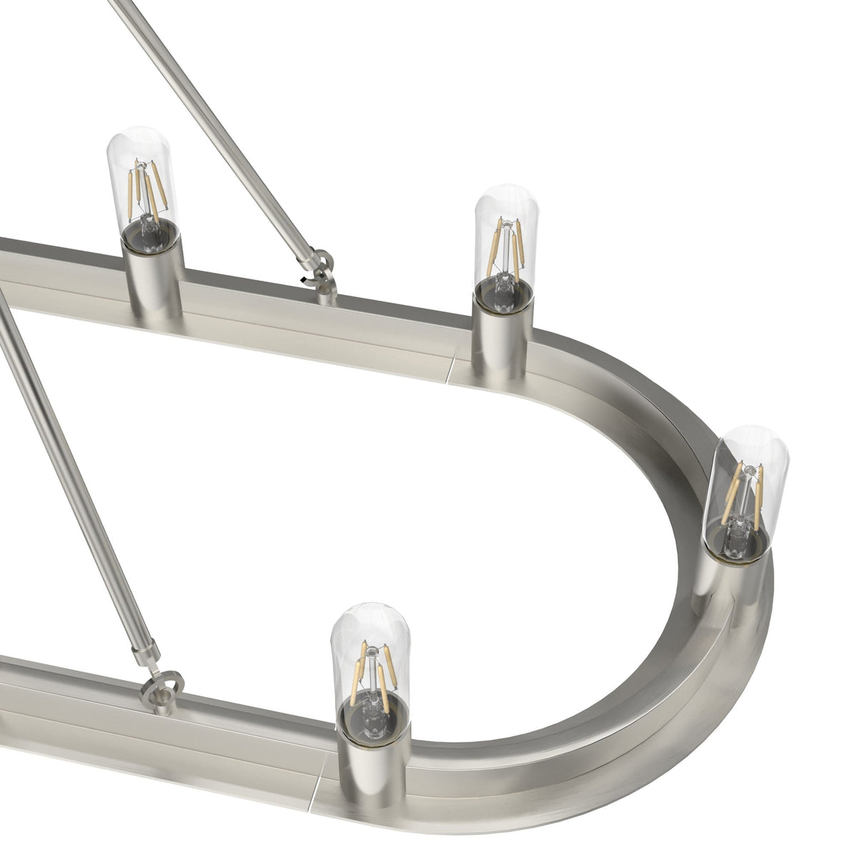 Hunter Saddlewood 10-Light Brushed Nickel Transitional Led Bare Bulb Chandelier