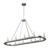 Hunter Saddlewood 10-Light Brushed Nickel Transitional Led Bare Bulb Chandelier