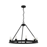 Hunter Saddlewood 9-Light Matte Black Transitional Led Chandelier