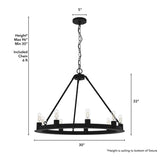 Hunter Saddlewood 9-Light Matte Black Transitional Led Chandelier