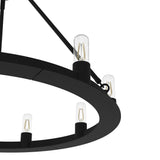 Hunter Saddlewood 9-Light Matte Black Transitional Led Chandelier