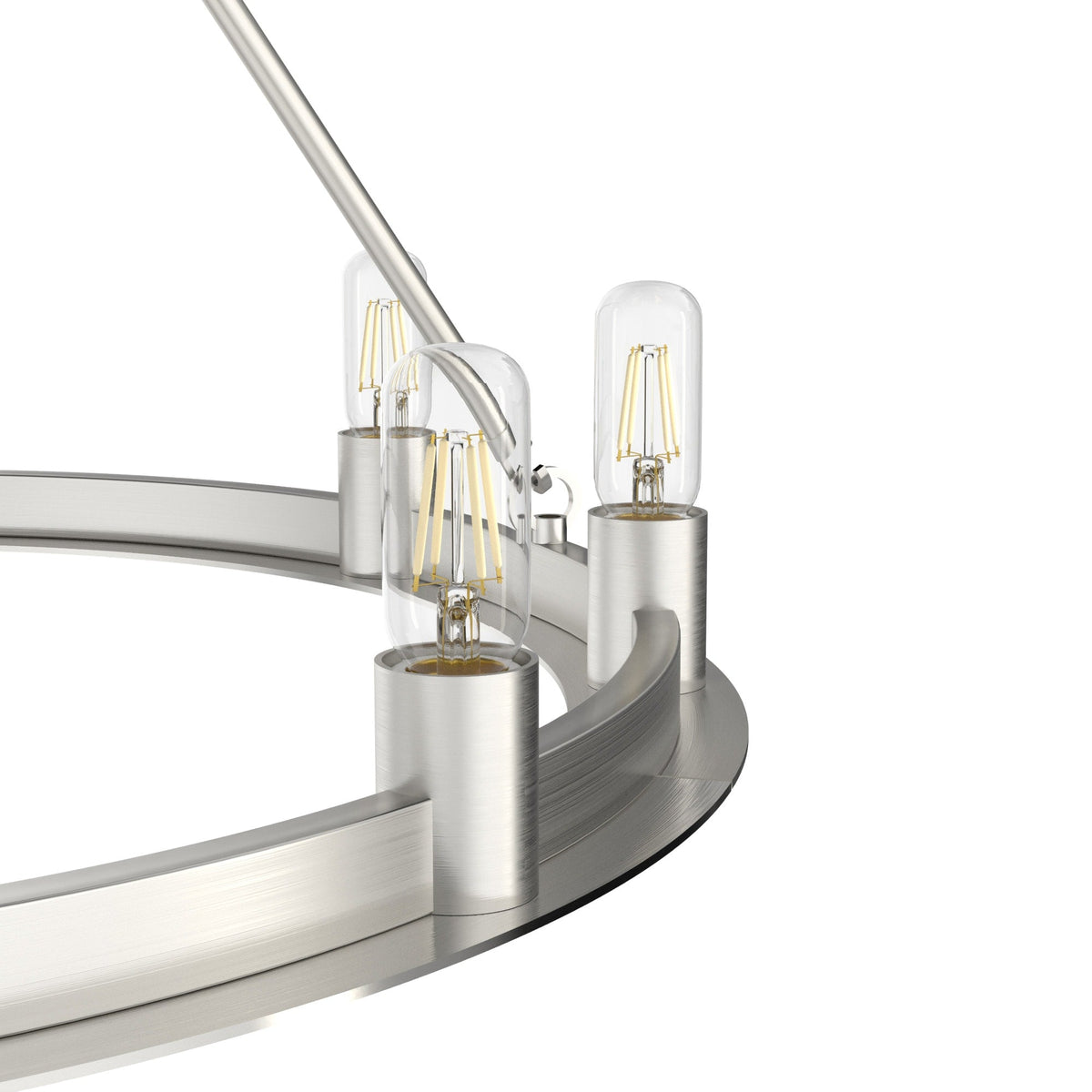 Hunter Saddlewood 9-Light Brushed Nickel Transitional Led Bare Bulb Chandelier