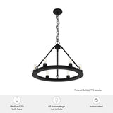 Hunter Saddlewood 6-Light Matte Black Transitional Led Chandelier