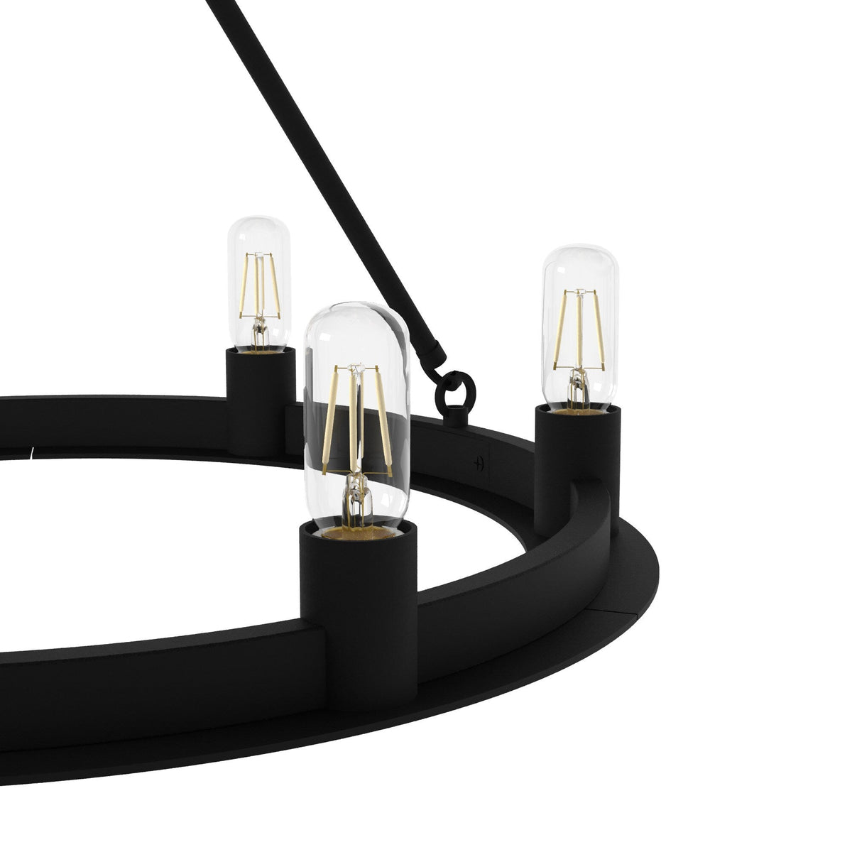 Hunter Saddlewood 6-Light Matte Black Transitional Led Chandelier