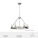 Hunter Saddlewood 6-Light Brushed Nickel Transitional Led Bare Bulb Chandelier