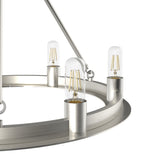 Hunter Saddlewood 6-Light Brushed Nickel Transitional Led Bare Bulb Chandelier