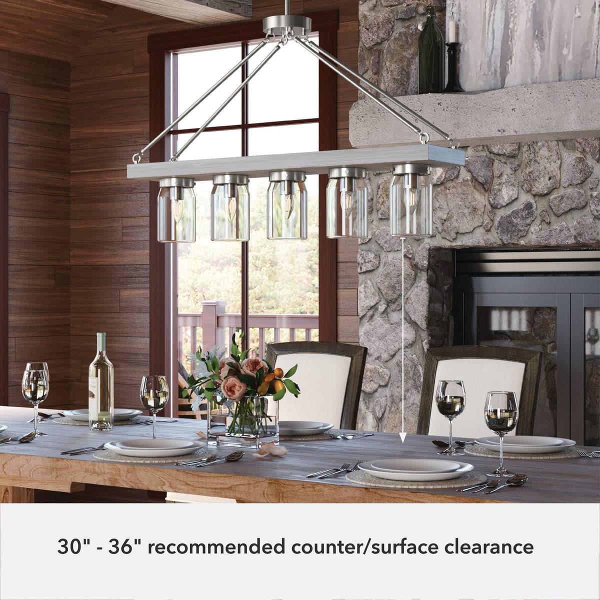 Hunter Devon Park 5-Light Matte Bronze Farmhouse Led Chandelier