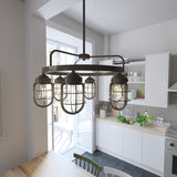 Hunter Starklake 6-Light Matte Bronze Industrial Led Cage Chandelier
