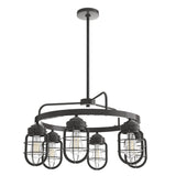 Hunter Starklake 6-Light Matte Bronze Industrial Led Cage Chandelier