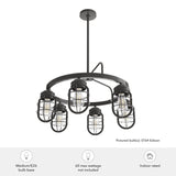 Hunter Starklake 6-Light Matte Bronze Industrial Led Cage Chandelier