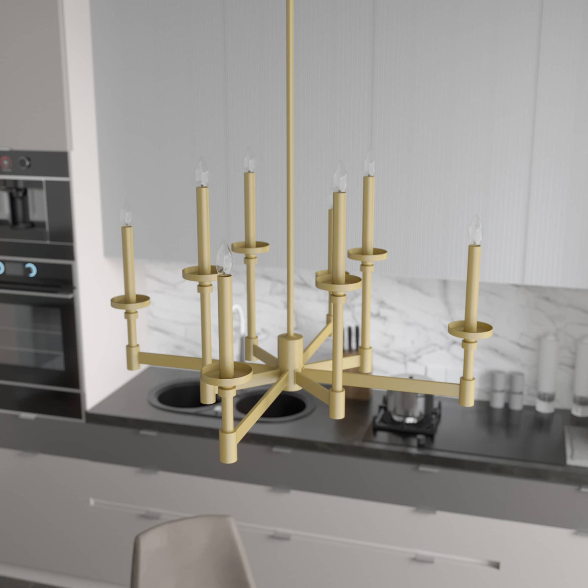 Hunter Briargrove 8-Light Matte Vintage Led Chandelier