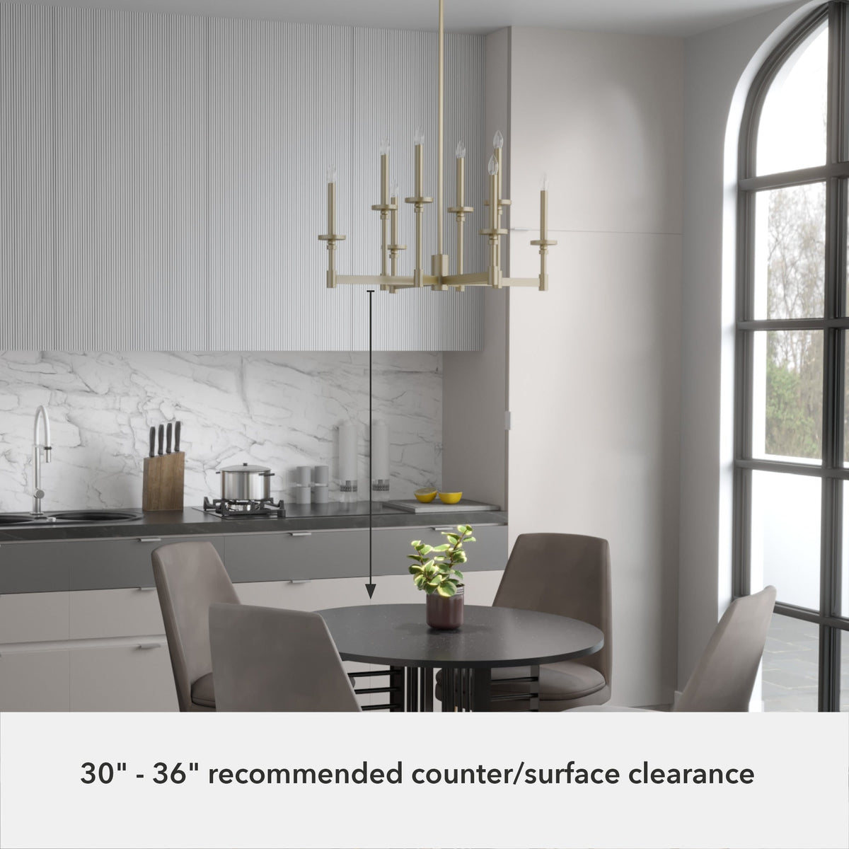 Hunter Briargrove 8-Light Matte Vintage Led Chandelier