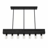 Hunter Donelson 7-Light Matte Black Transitional Led Chandelier