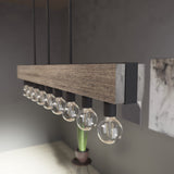 Hunter Donelson 9-Light Matte Brown Transitional Led WoodChandelier