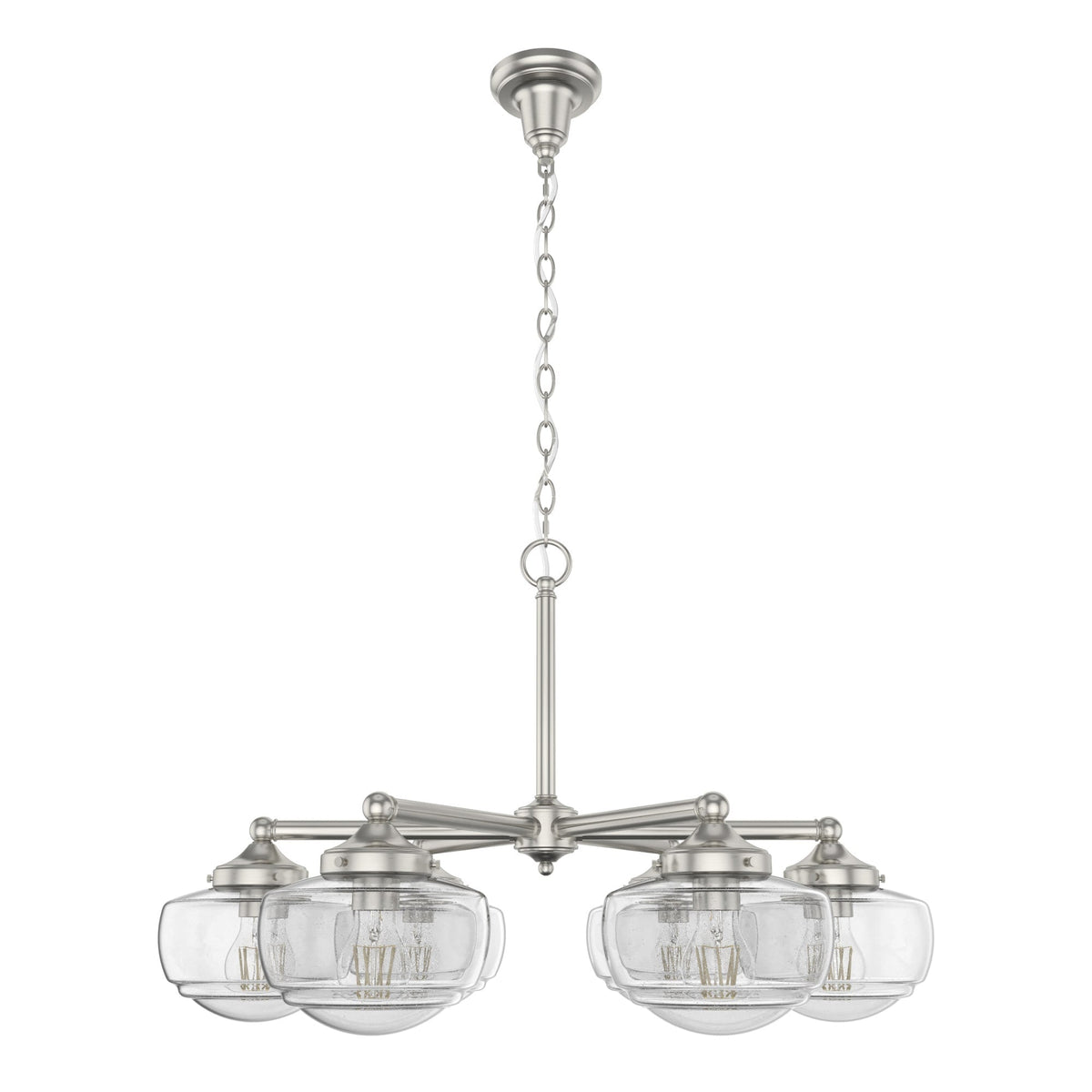 Hunter Saddle Creek 6-Light Brushed Nickel Transitional Led Chandelier
