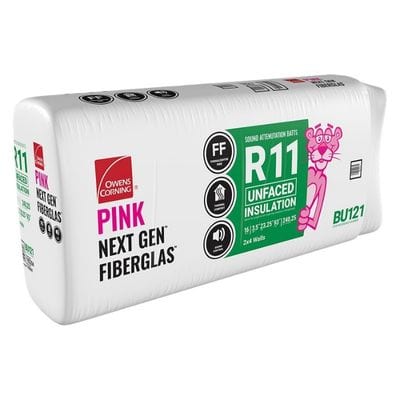 Owens Corning R-11 Unfaced Fiberglass Insulation Batts, 3.5 in. x 15.25 in. x 105 in. (4 Bags)