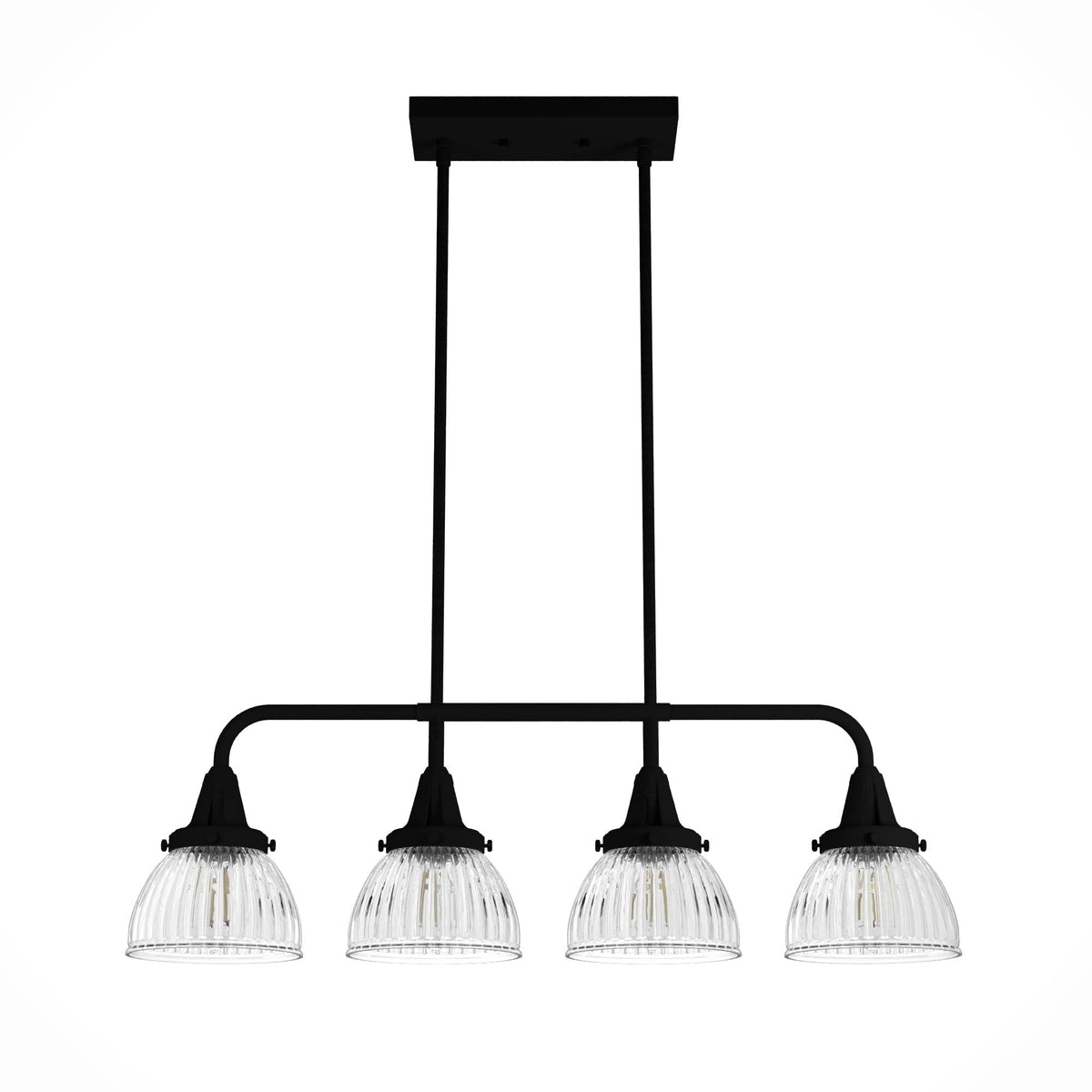 Hunter Cypress Grove 4-Light Matte Black Transitional Led Crystal Chandelier