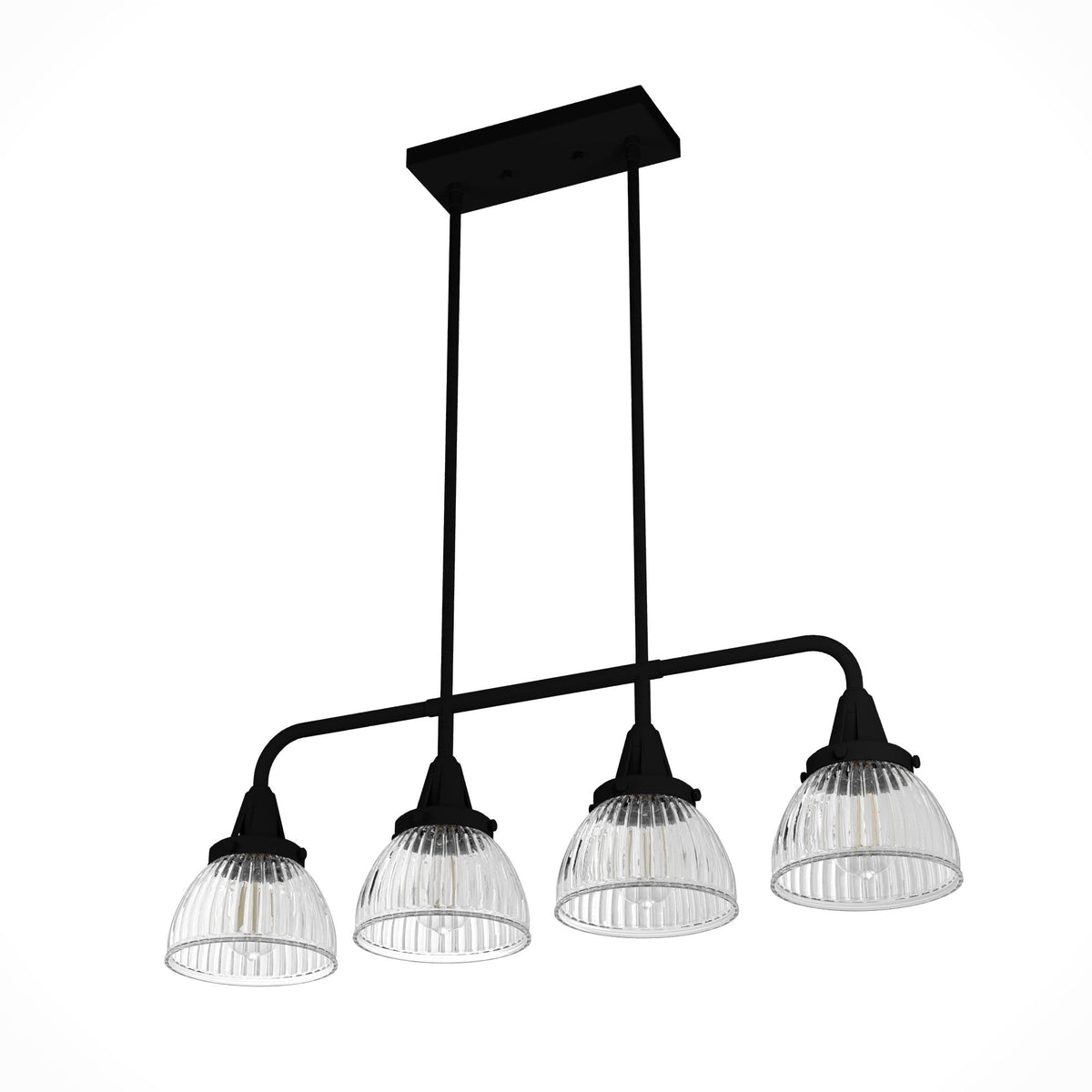 Hunter Cypress Grove 4-Light Matte Black Transitional Led Crystal Chandelier