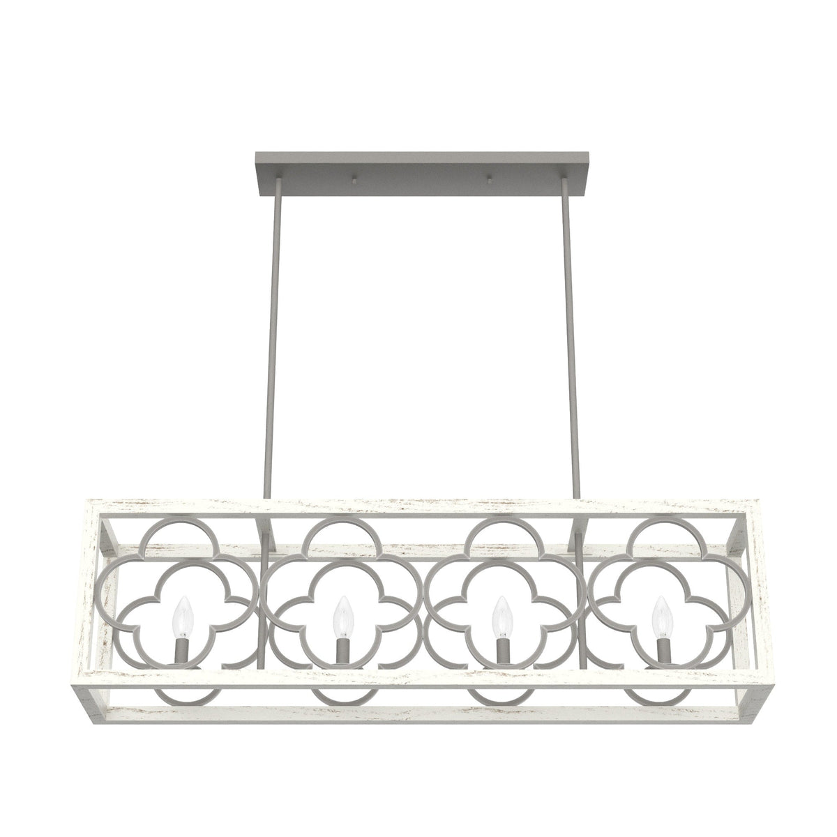 Hunter Gablecrest 4-Light Burnished Off-white Rustic Led Chandelier