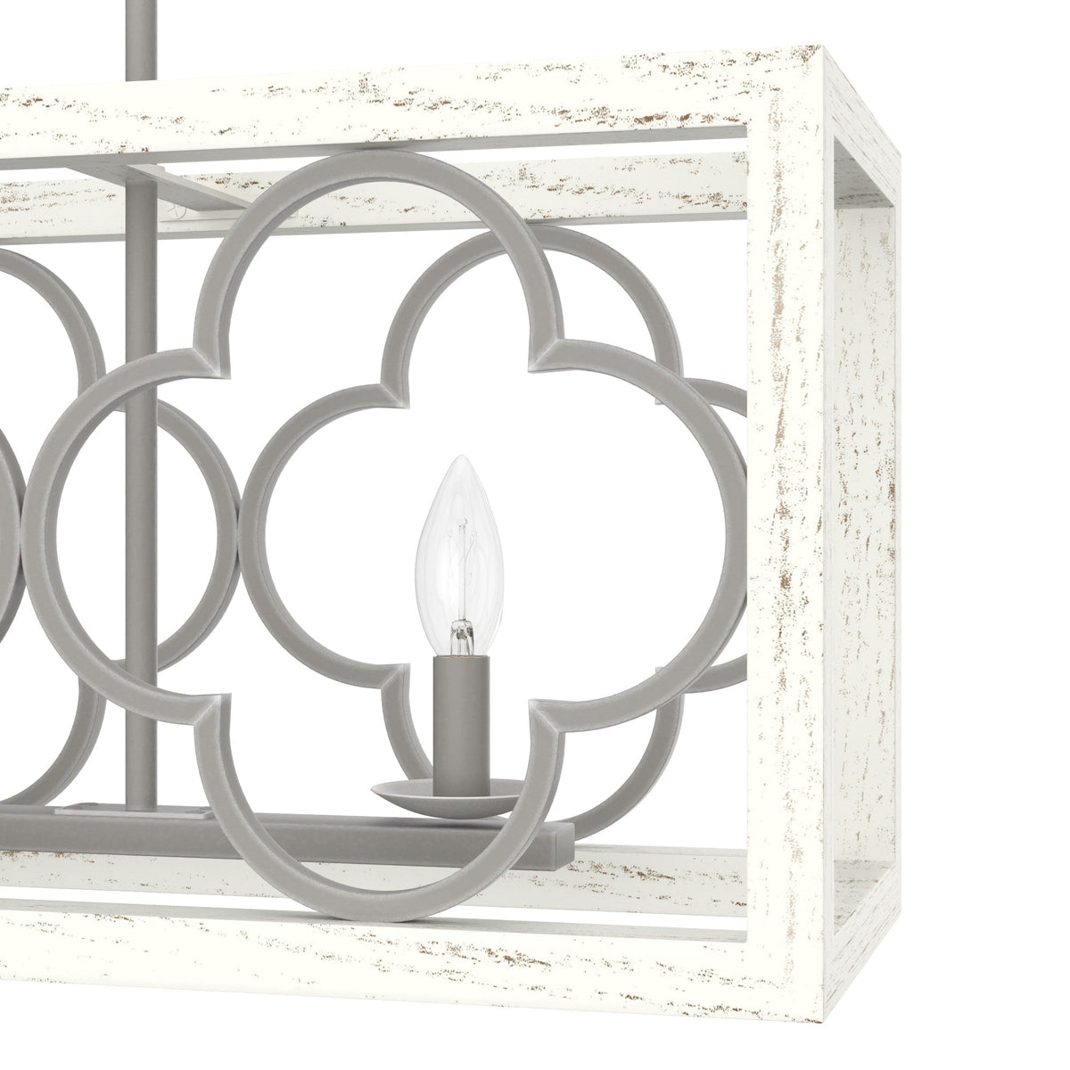 Hunter Gablecrest 4-Light Burnished Off-white Rustic Led Chandelier