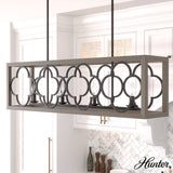 Hunter Gablecrest 4-Light Matte Black Transitional Led Chandelier