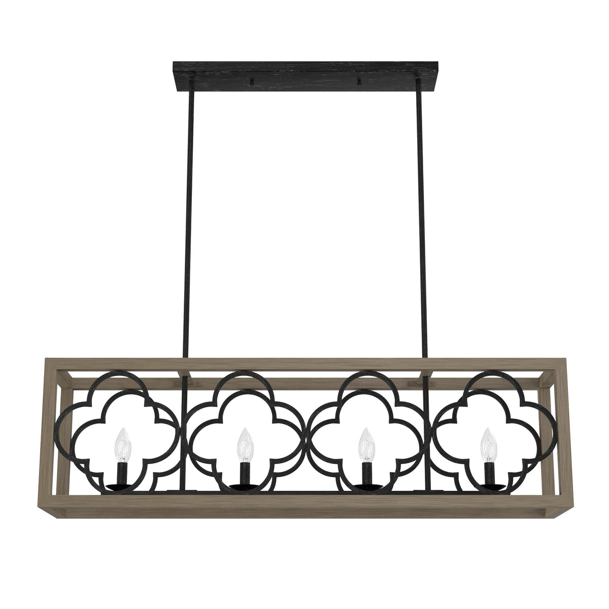 Hunter Gablecrest 4-Light Matte Black Transitional Led Chandelier
