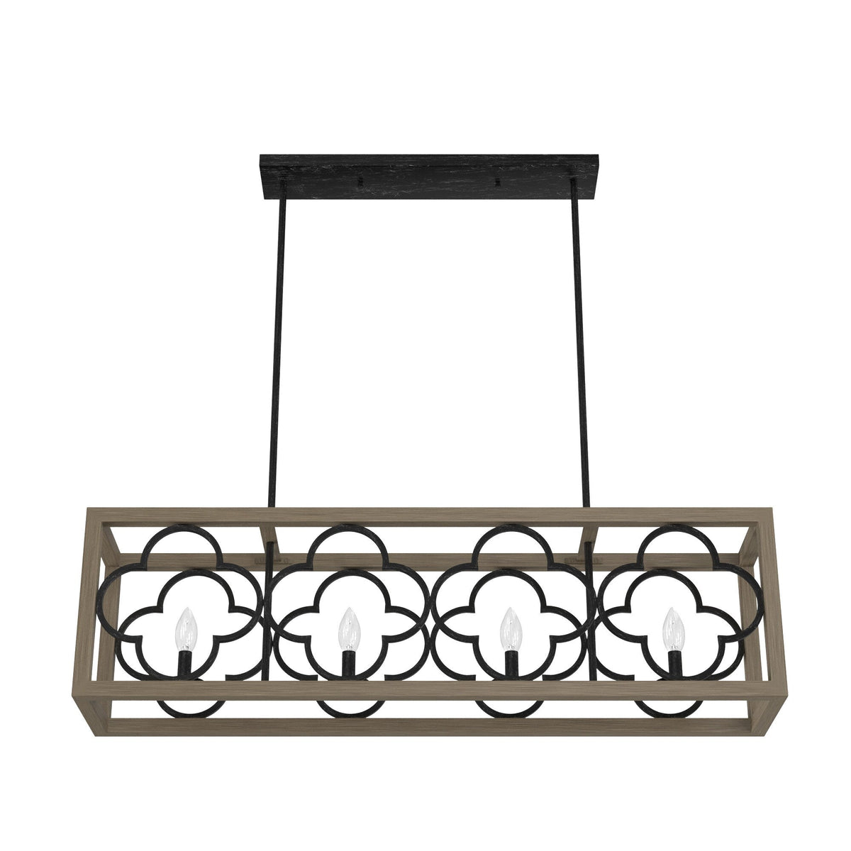 Hunter Gablecrest 4-Light Matte Black Transitional Led Chandelier
