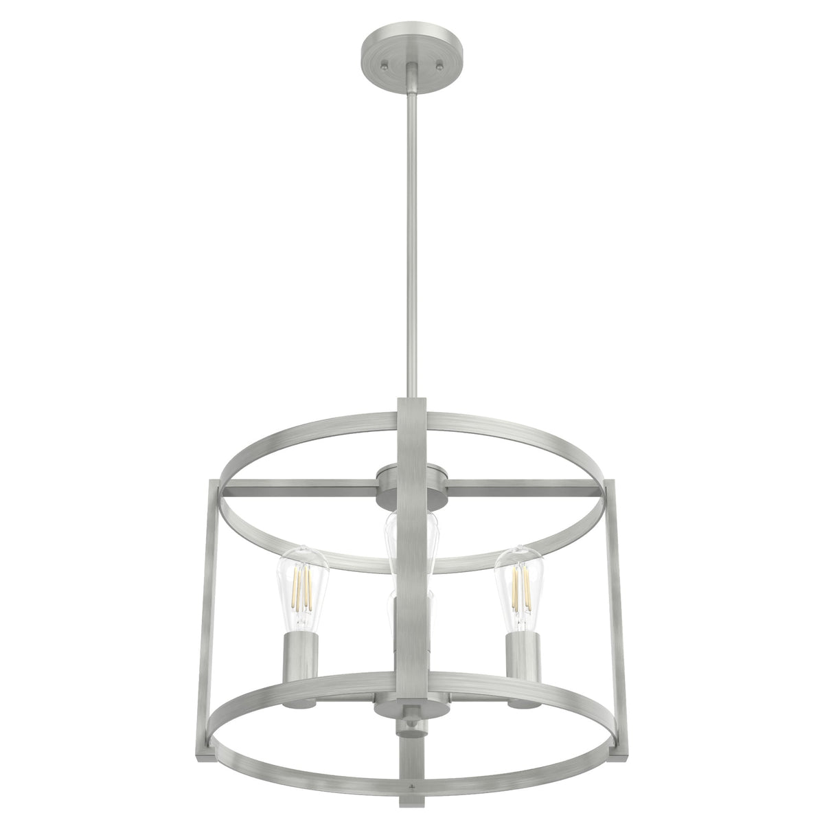 Hunter Astwood 4-Light Brushed Nickel Transitional Led Cage Chandelier