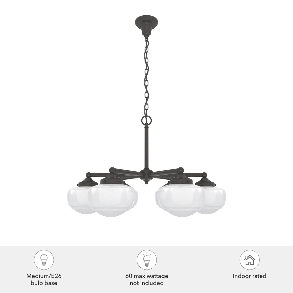 Hunter Saddle Creek 6-Light Satin Bronze Transitional Led Chandelier