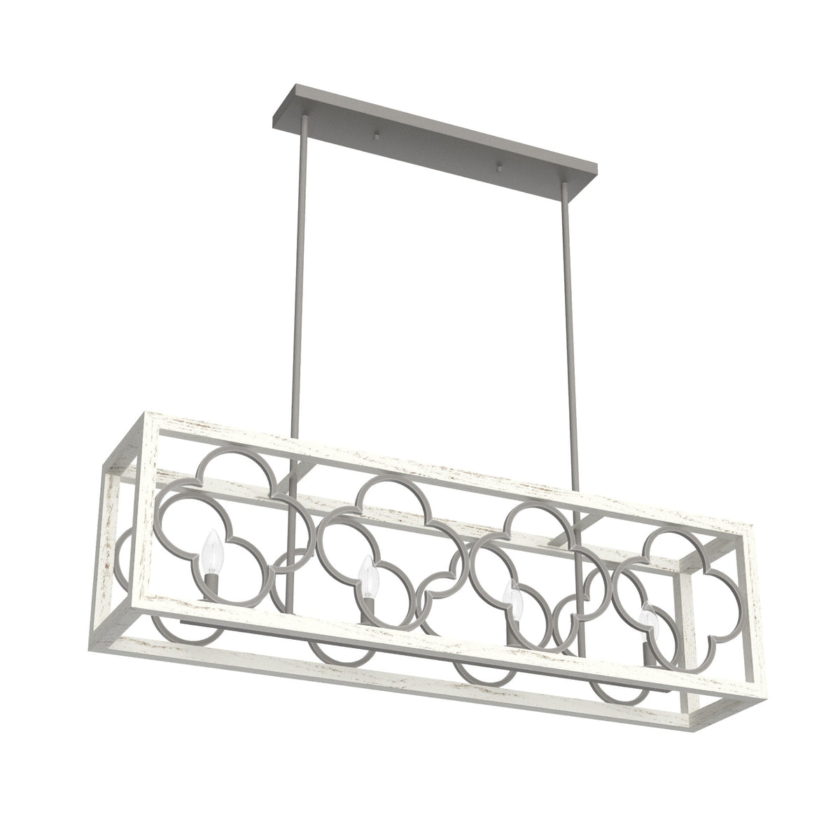 Hunter Gablecrest 4-Light Burnished Off-white Rustic Led Chandelier