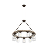 Hunter Devon Park 9-Light Matte Copper Farmhouse Led Crystal Chandelier