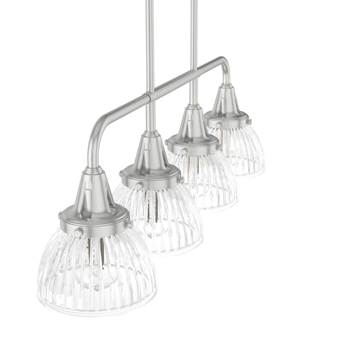 Hunter Cypress Grove 4-Light Brushed Nickel Transitional Led Crystal Chandelier