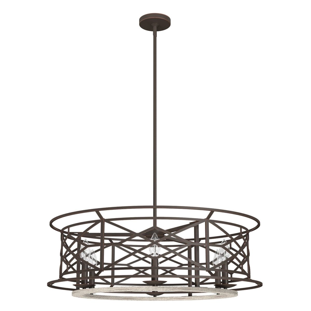 Hunter Langwood 6-Light Matte Copper Transitional Led Bare Bulb Chandelier