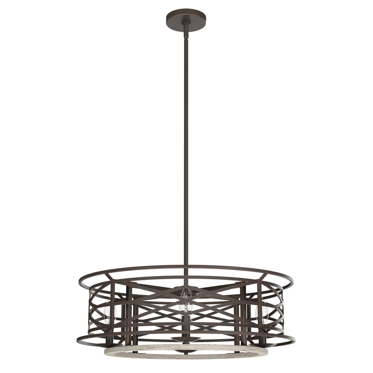 Hunter Langwood 4-Light Matte Copper Transitional Led Bare Bulb Chandelier