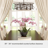 Hunter Langwood 4-Light Matte Copper Transitional Led Bare Bulb Chandelier