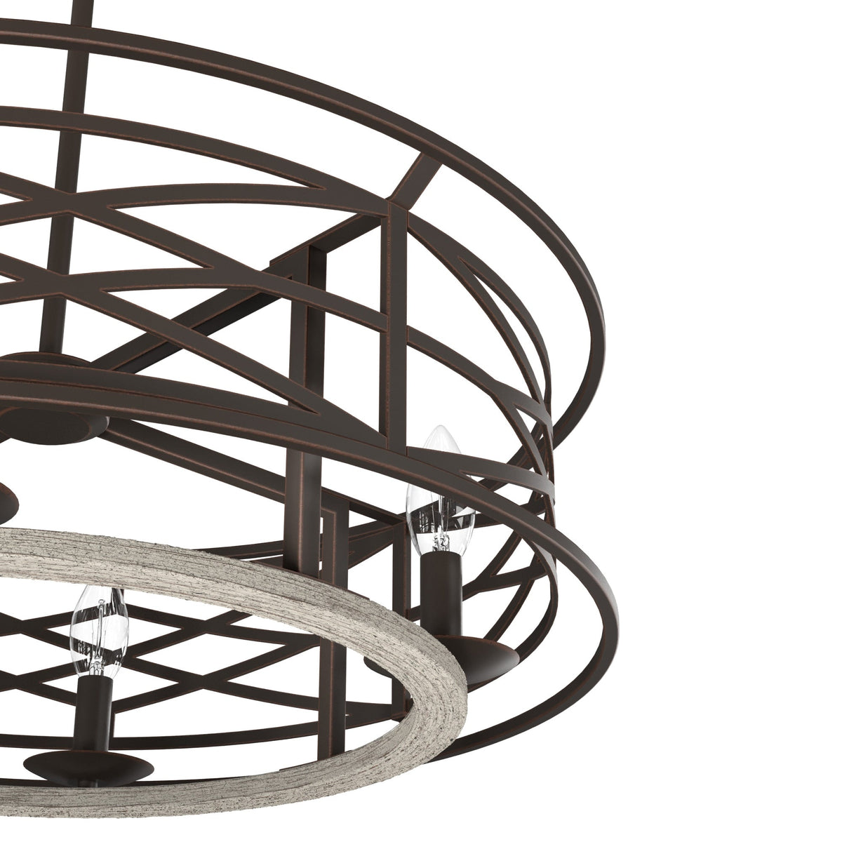 Hunter Langwood 4-Light Matte Copper Transitional Led Bare Bulb Chandelier